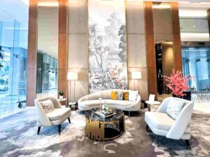 Lobby stylish 2br apartment arc100 di surabaya